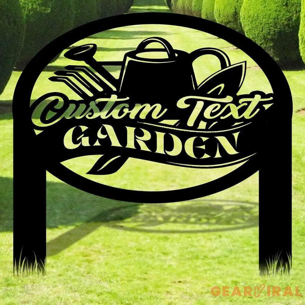 Garden Tool Sign Metal Stake Personalized Name Yard Sign Outdoor Door Garden Decor Metal Sign Gift for Garden Lovers