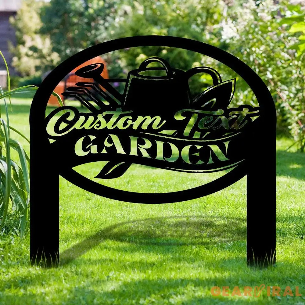 Garden Tool Sign Metal Stake Personalized Name Yard Sign Outdoor Door Garden Decor Metal Sign Gift for Garden Lovers