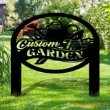 Garden Tool Sign Metal Stake Personalized Name Yard Sign Outdoor Door Garden Decor Metal Sign Gift for Garden Lovers