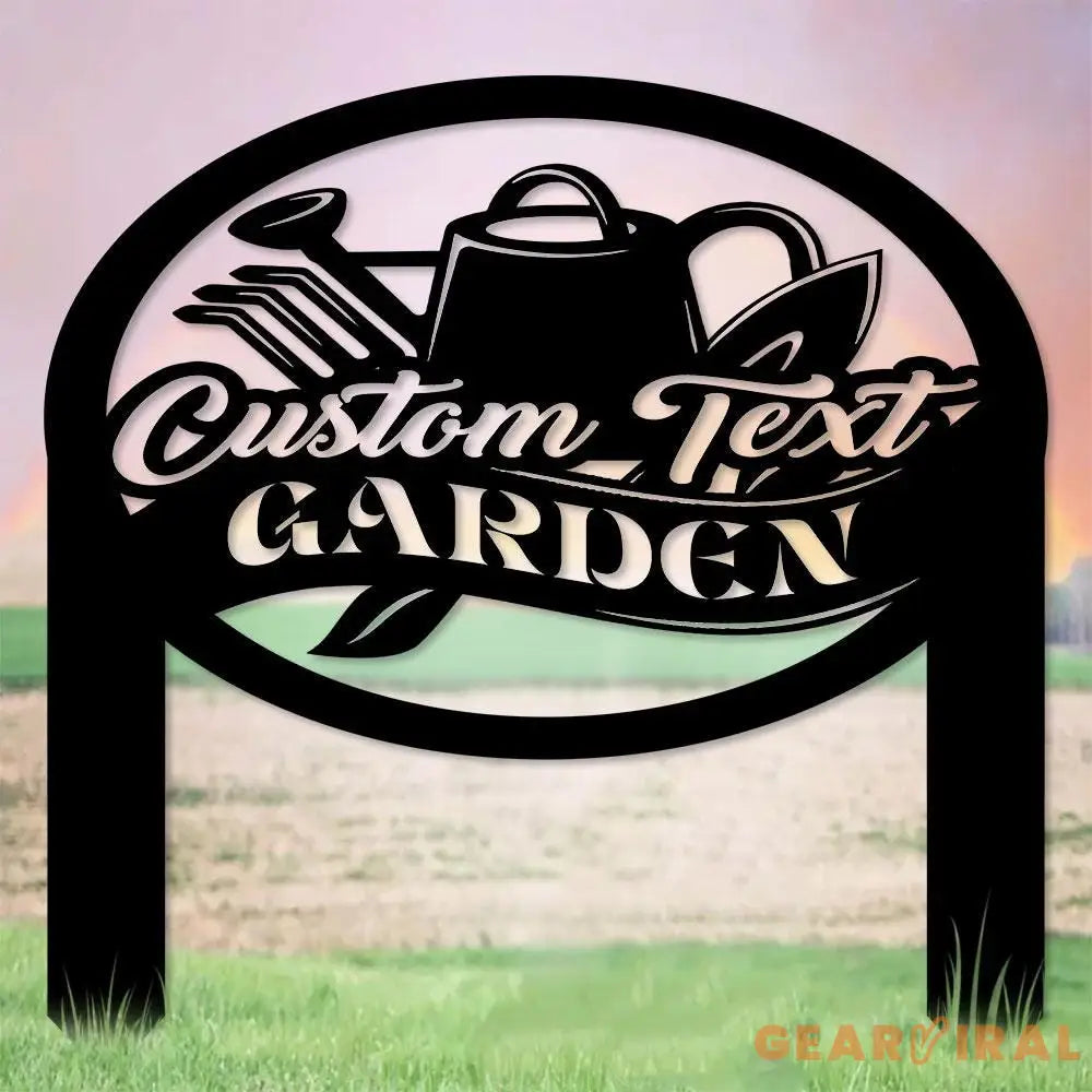 Garden Tool Sign Metal Stake Personalized Name Yard Sign Outdoor Door Garden Decor Metal Sign Gift for Garden Lovers