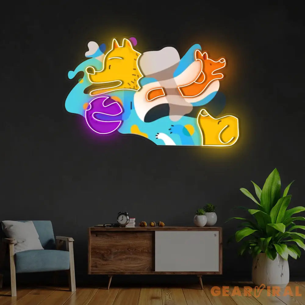 Get inspiration from Picasso Puppies Neon x Acrylic Artwork