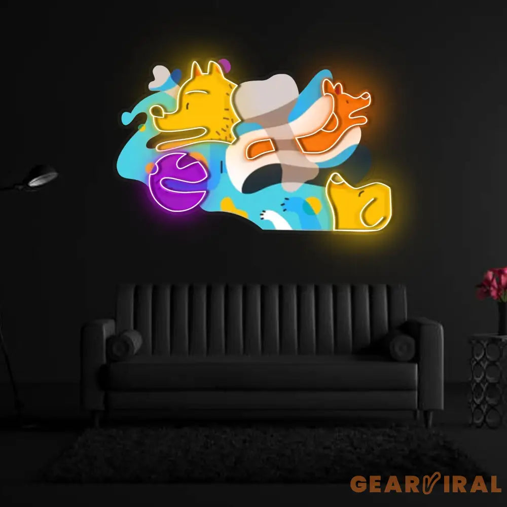 Get inspiration from Picasso Puppies Neon x Acrylic Artwork