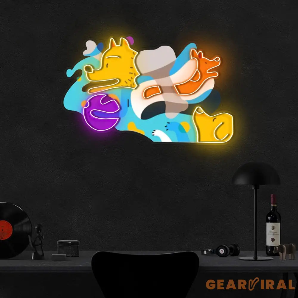 Get inspiration from Picasso Puppies Neon x Acrylic Artwork