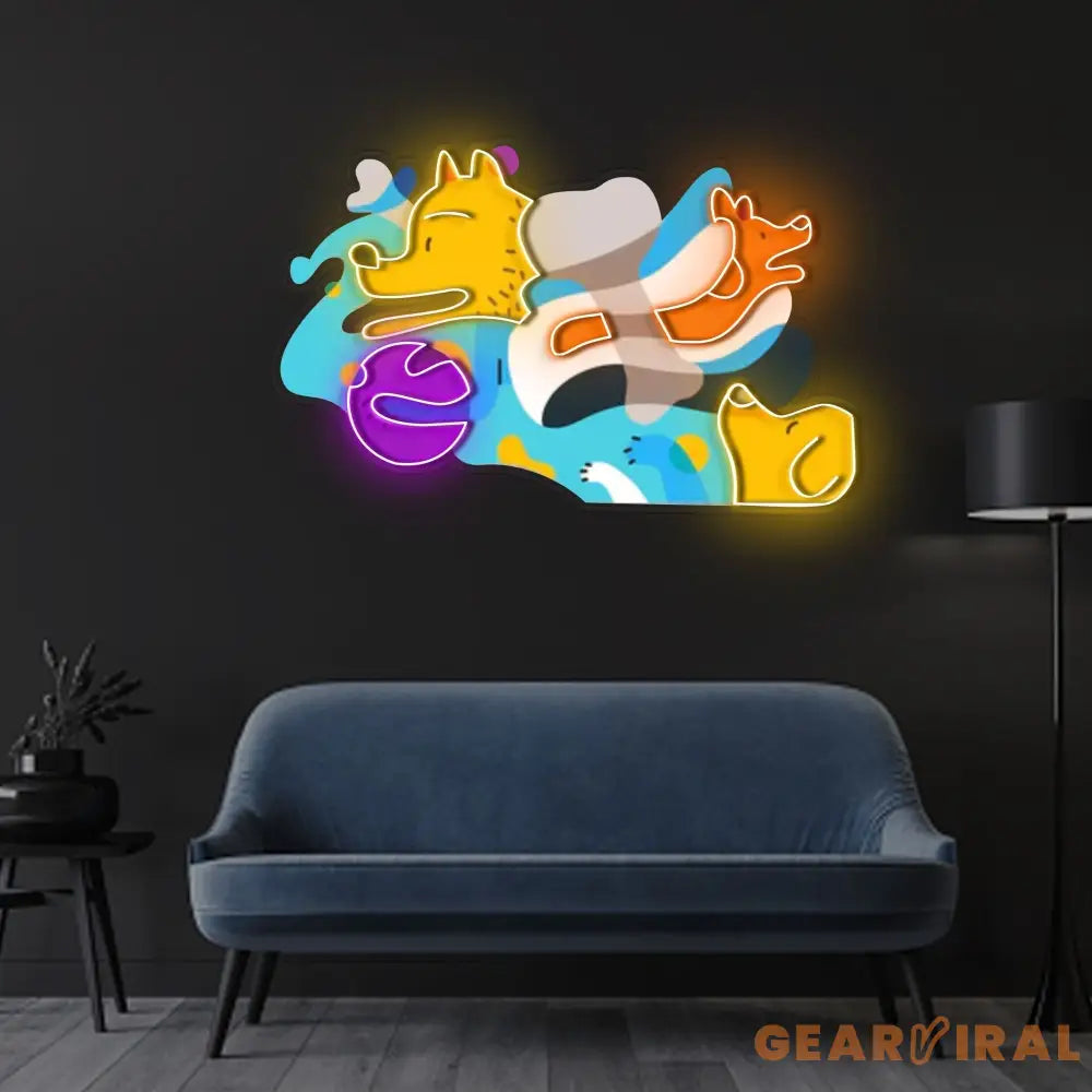 Get inspiration from Picasso Puppies Neon x Acrylic Artwork