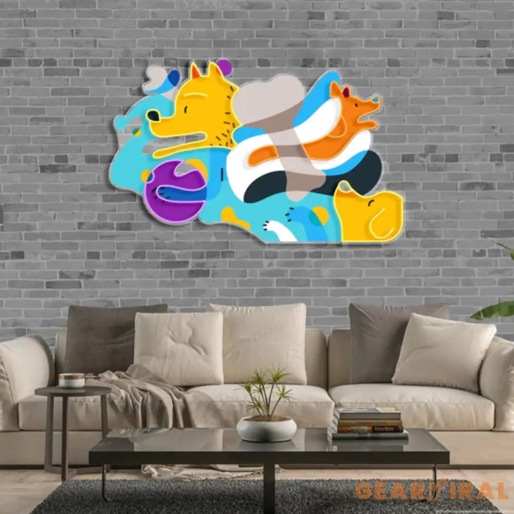 Get inspiration from Picasso Puppies Neon x Acrylic Artwork