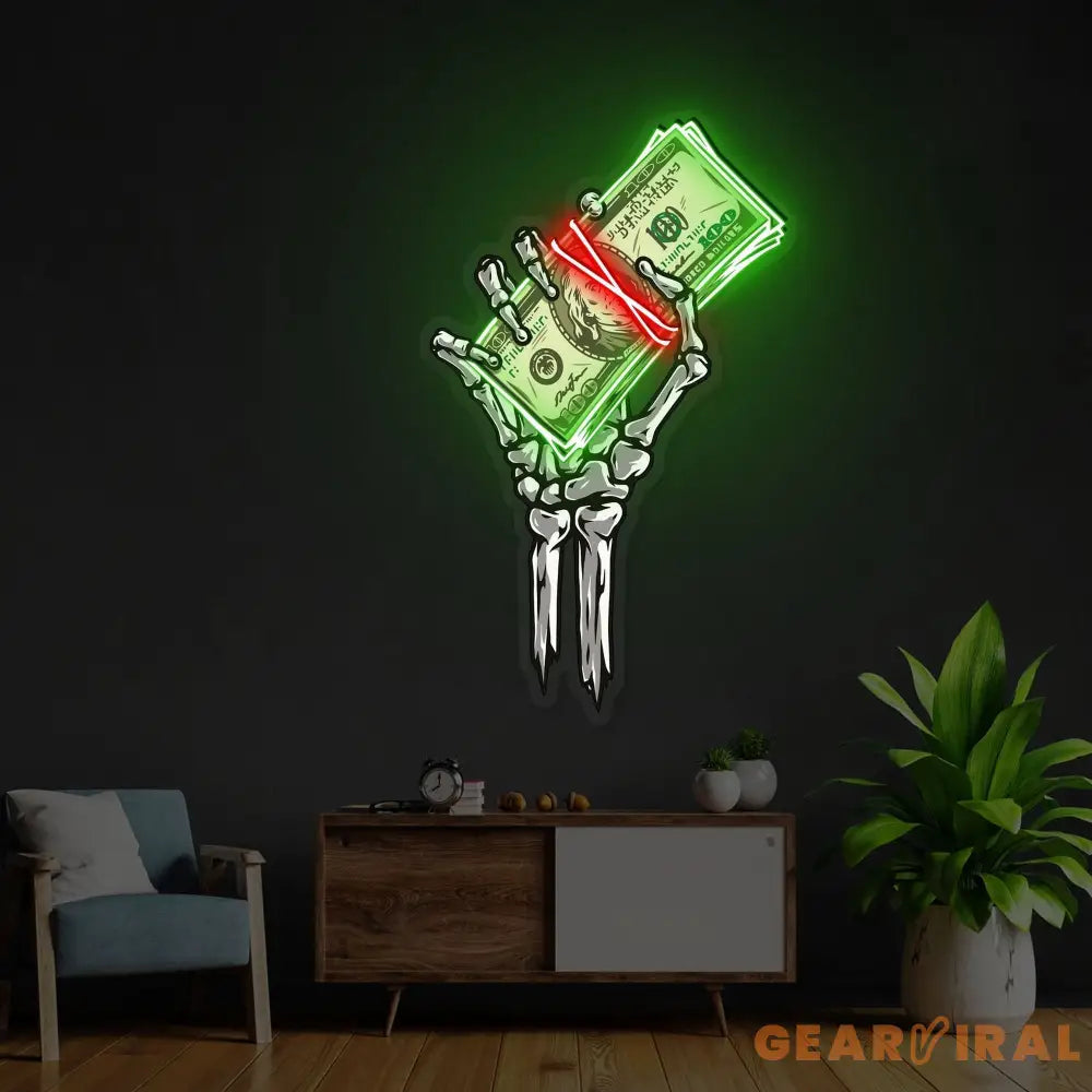 ’Get Rich or Die Trying’ Neon x Acrylic Artwork