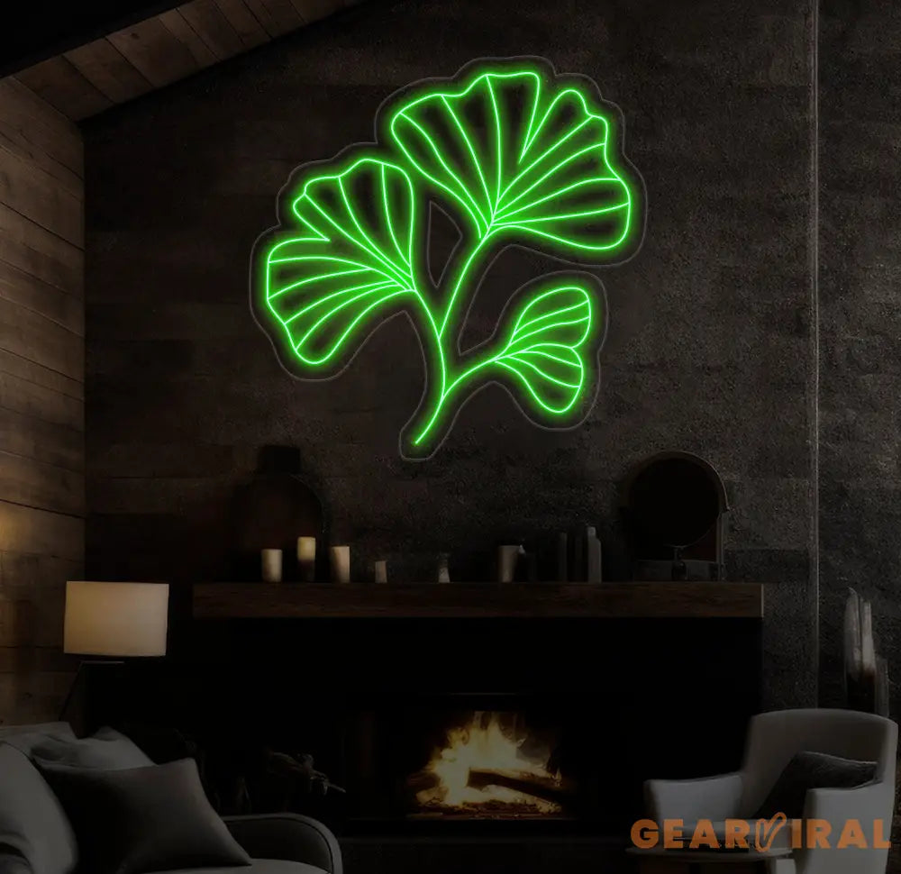 Ginkgo Leaves Neon Sign Ginkgo Leaf Led Sign Ginkgo Neon Light Ginkgo Led Light Ginkgo Leaf Wall Art Ginkgo Biloba Led