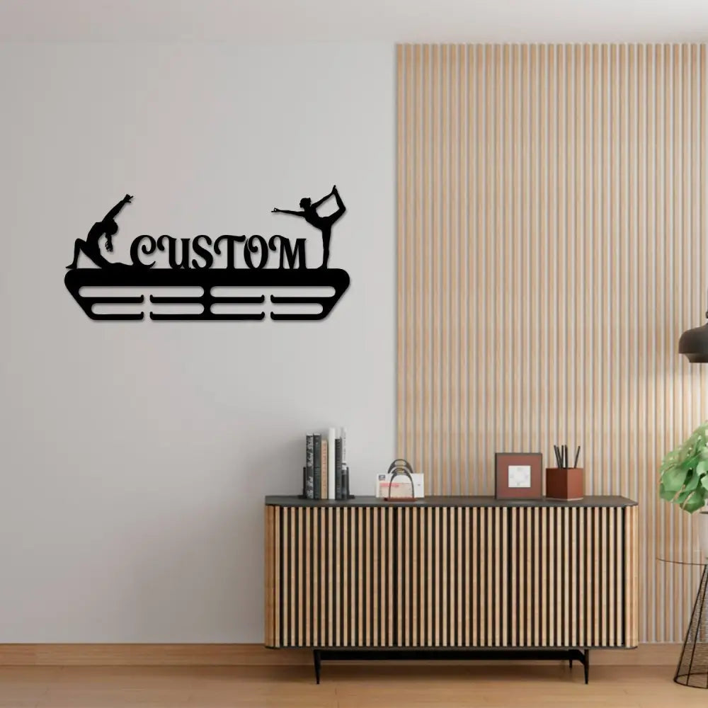 Girl Gymnastics Medal Hanger with Led Light Personalized Name Metal Sign Gymnast Medal Holder Monogram Gymnast Medal