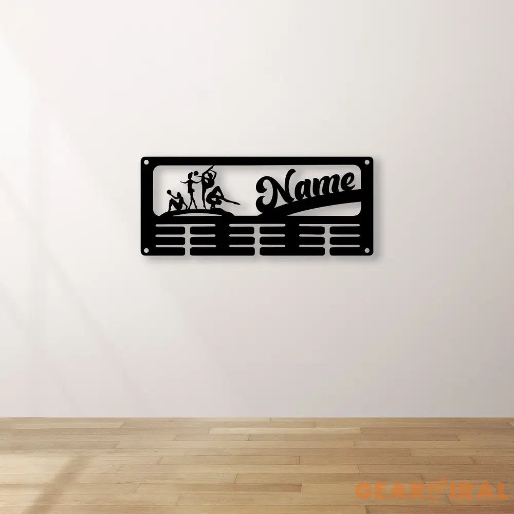 Girl Gymnastics Medal Hanger with Led Light Personalized Name Metal Sign Gymnast Medal Holder Monogram Gymnast Medal