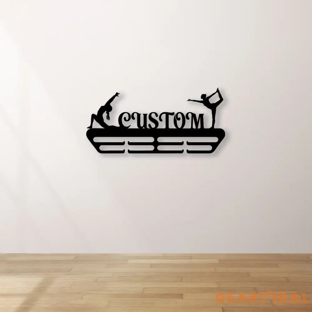 Girl Gymnastics Medal Hanger with Led Light Personalized Name Metal Sign Gymnast Medal Holder Monogram Gymnast Medal