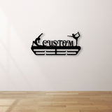 Girl Gymnastics Medal Hanger with Led Light, Personalized Name Metal Sign, Gymnast Medal Holder Monogram, Gymnast Medal Display Hanging,Gifts for Gymnast