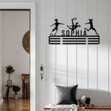 Girl Soccer Medal Hanger Custom Name Metal Sign Soccer Award Display Personalized Soccer Medal Display Soccer Medal