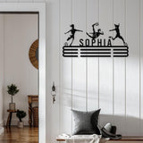 Girl Soccer Medal Hanger Custom Name Metal Sign, Soccer Award Display, Personalized Soccer Medal Display, Soccer Medal Holder