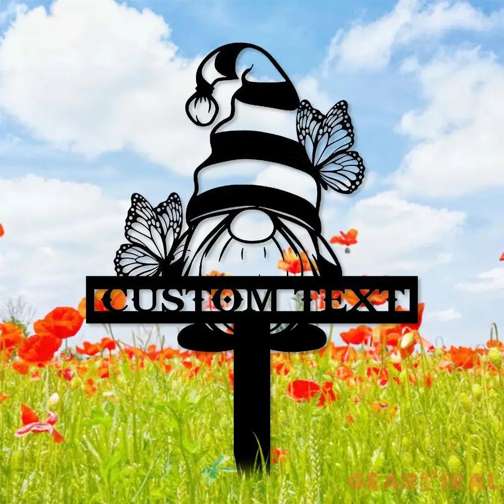 Gnomes Gartenschilder Name Garden Metal Stake Personalized Name Yard Sign Outdoor Door Garden Decor Garden Art Gift for