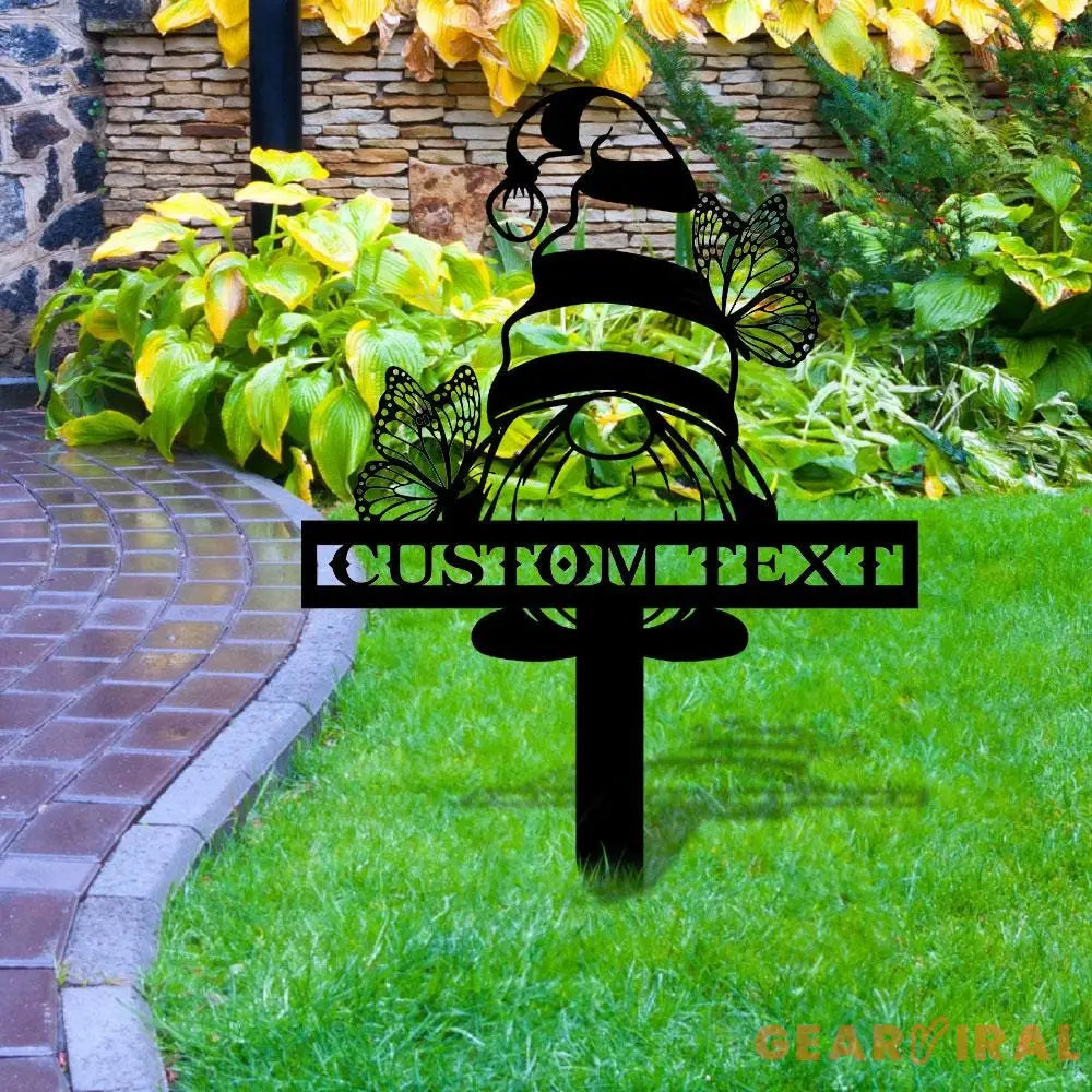 Gnomes Gartenschilder Name Garden Metal Stake Personalized Name Yard Sign Outdoor Door Garden Decor Garden Art Gift for