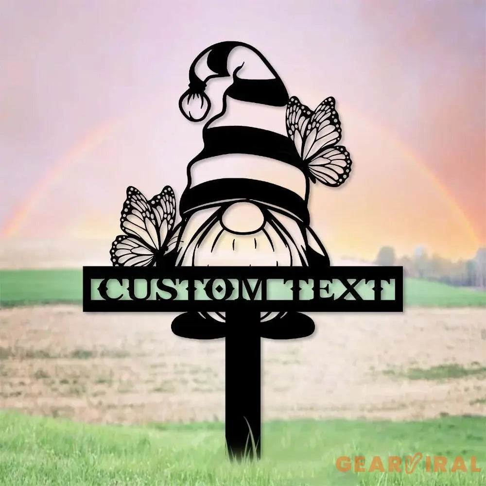 Gnomes Gartenschilder Name Garden Metal Stake Personalized Name Yard Sign Outdoor Door Garden Decor Garden Art Gift for