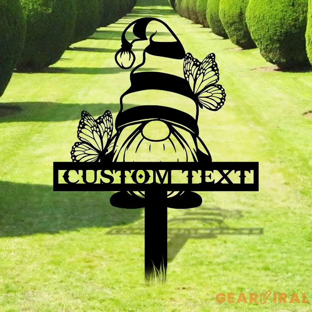 Gnomes Gartenschilder Name Garden Metal Stake Personalized Name Yard Sign Outdoor Door Garden Decor Garden Art Gift for