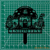 Gnomes House Garden Sign Mushroom House Metal Stake Personalized Name Yard Sign Outdoor Door Garden Decor Metal Sign