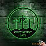 God Bless Our Family Est Metal Name Sign Personalized Split Letter Last Name Christian Sign Outdoor Door Hanger