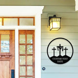 God Bless Our Family Est Metal Name Sign Personalized Split Letter Last Name Christian Sign Outdoor Door Hanger