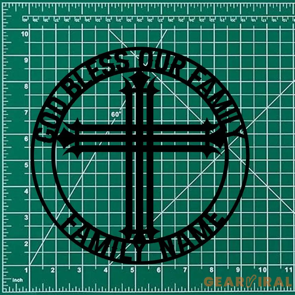 God Bless Our Family Est Metal Name Sign Personalized Split Letter Last Name Christian Sign Outdoor Door Hanger