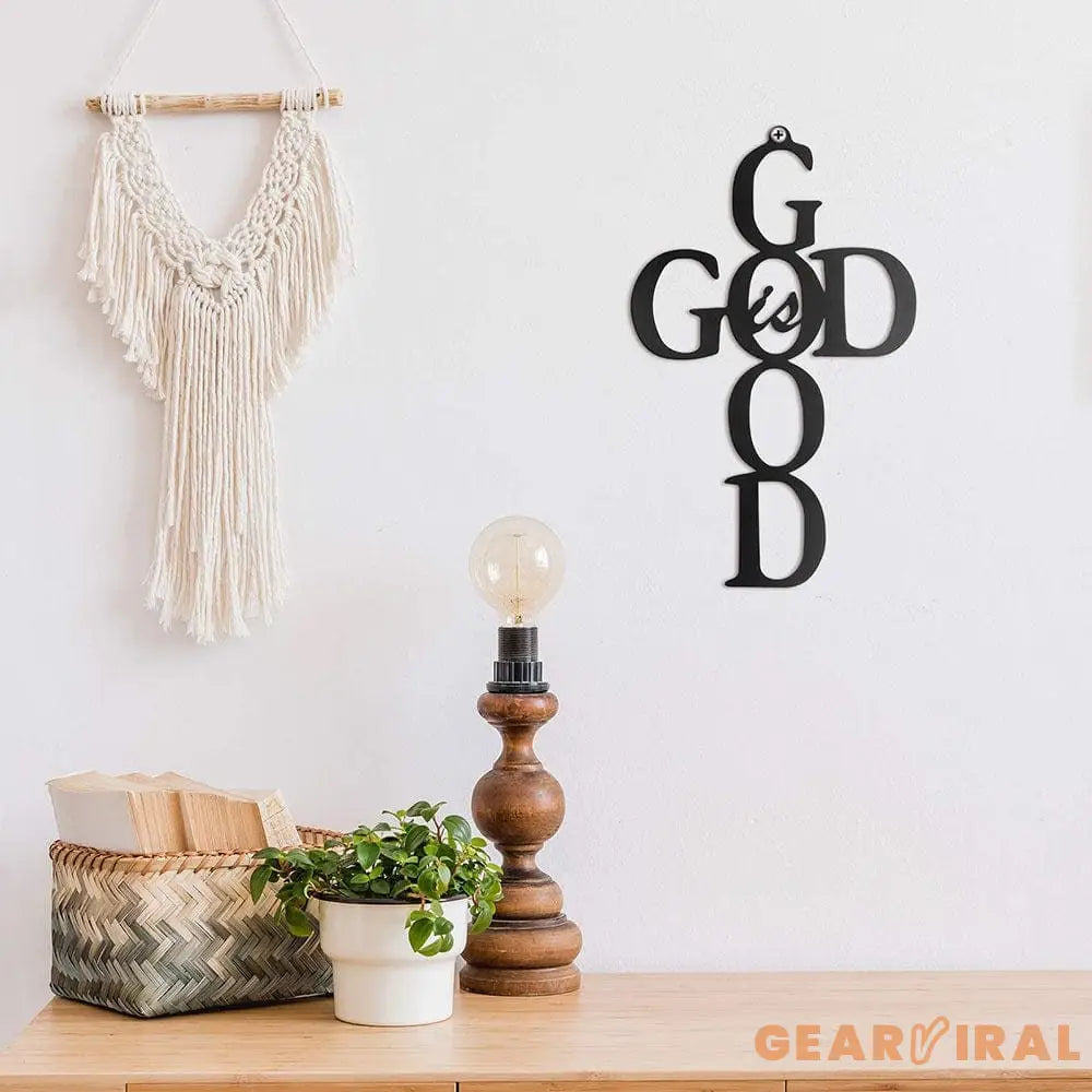 God Is Good Cross Metal Wall Hanging Metal Wall art Steel Wall Decor Metal Sign Home Decor Custom Metal Sign