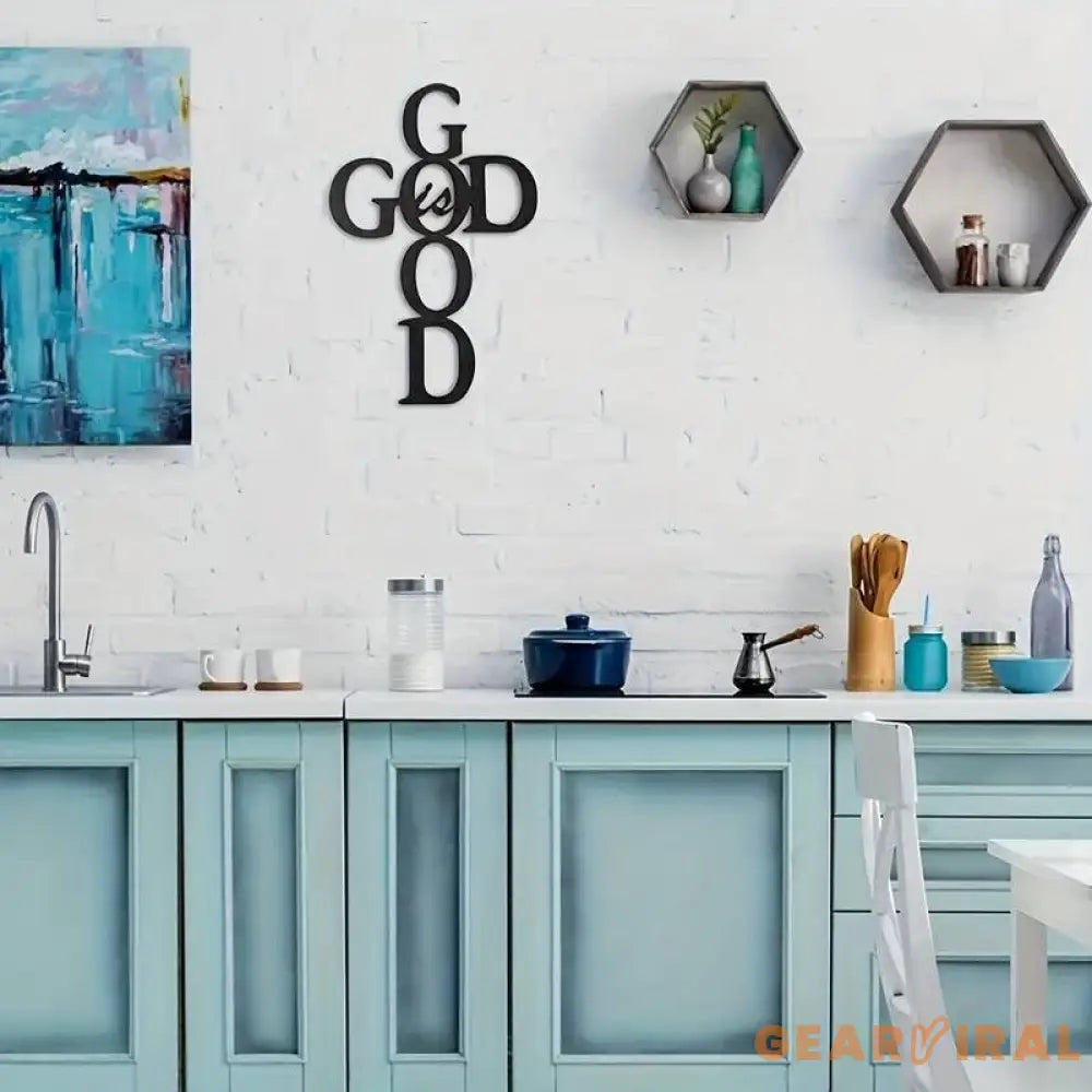 God Is Good Cross Metal Wall Hanging Metal Wall art Steel Wall Decor Metal Sign Home Decor Custom Metal Sign