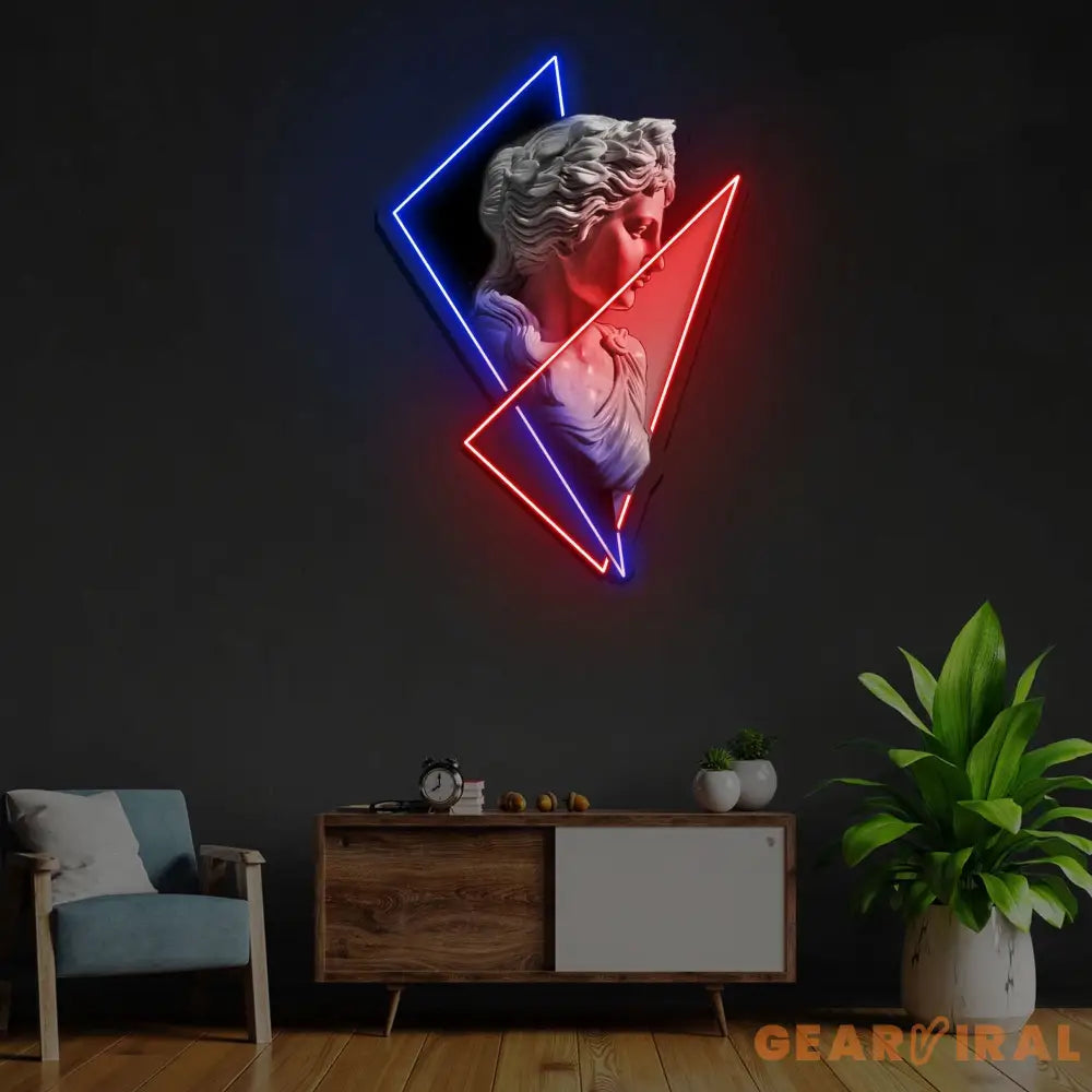 Goddess Statue Neon x Acrylic Artwork