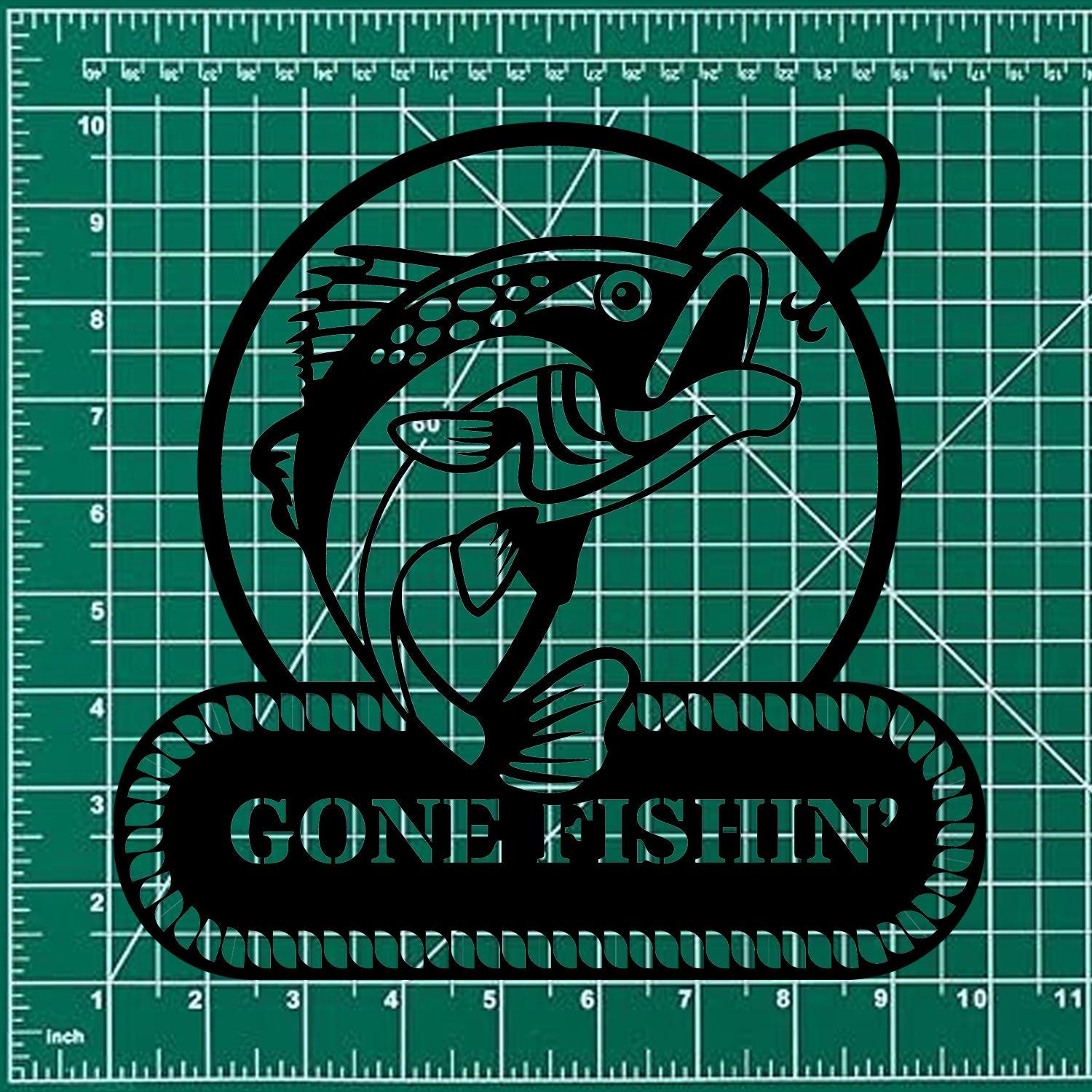 Gone Fishing Metal LED Sign, Personalized Family Name Metal Sign, Outdoor Door Decor,  Address Wall Art, Perfect Gift for Housewarming