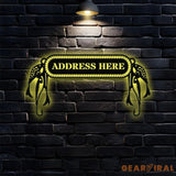 Gone Fishing Metal LED Sign Personalized Family Name Metal Sign Outdoor Door Decor Address Wall Art Perfect Gift for