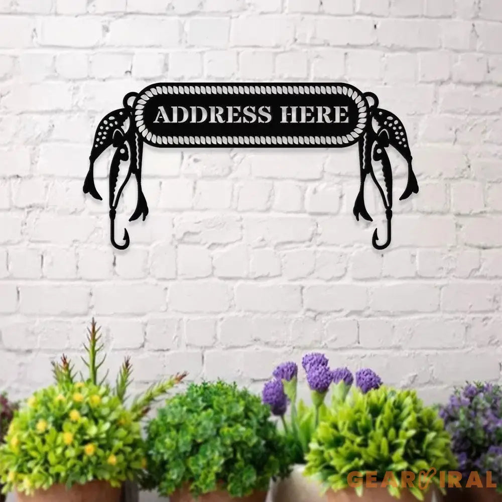 Gone Fishing Metal LED Sign Personalized Family Name Metal Sign Outdoor Door Decor Address Wall Art Perfect Gift for