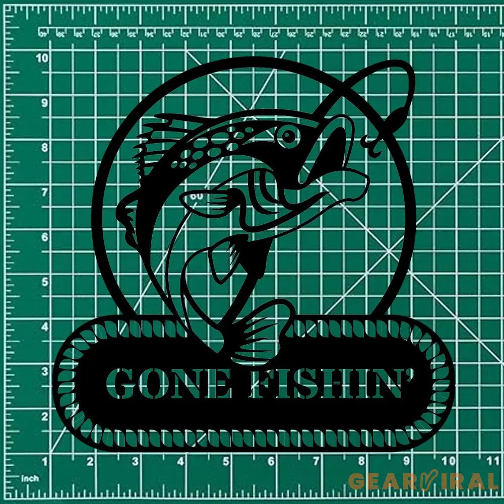 Gone Fishing Metal LED Sign Personalized Family Name Metal Sign Outdoor Door Decor Address Wall Art Perfect Gift for