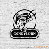 Gone Fishing Metal LED Sign Personalized Family Name Metal Sign Outdoor Door Decor Address Wall Art Perfect Gift for