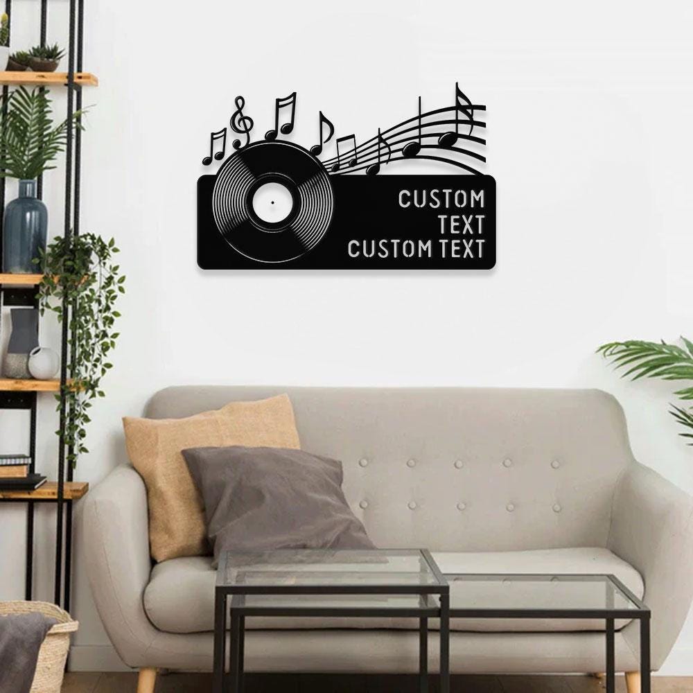 Gramophone Address Metal Sign, Personalized Family Name Metal Sign, Outdoor Door Decor,  Address Wall Art, Perfect Gift for Housewarming