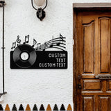 Gramophone Address Metal Sign, Personalized Family Name Metal Sign, Outdoor Door Decor,  Address Wall Art, Perfect Gift for Housewarming