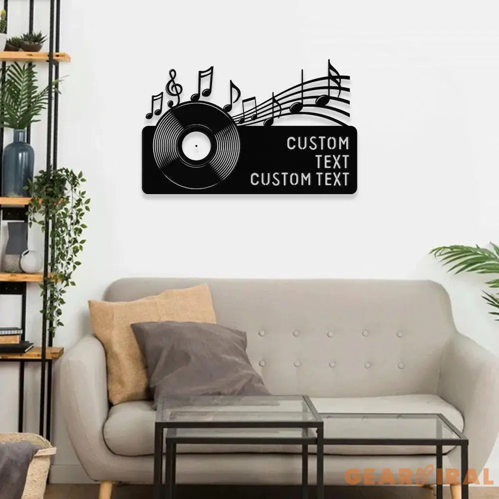 Gramophone Address Metal Sign Personalized Family Name Metal Sign Outdoor Door Decor Address Wall Art Perfect Gift for