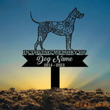 Great Dane Mandala Garden Stake Metal Zentangle Dog Yard Art Pet Loss Memorial Custom Great Dane Grave Marker Dog