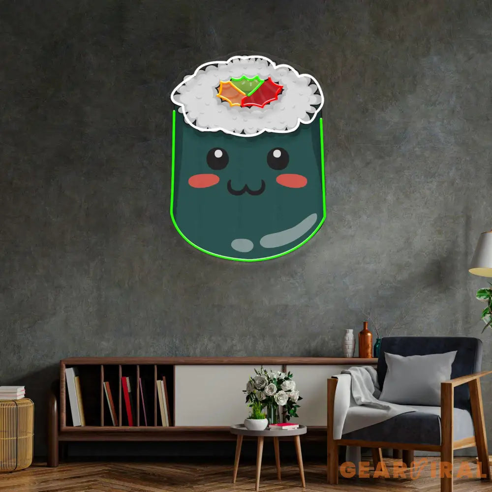 Green Sushi Led Neon Acrylic Artwork