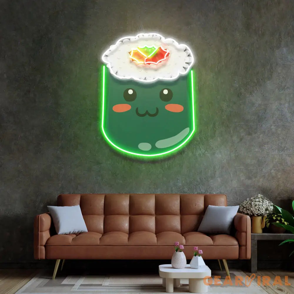 Green Sushi Led Neon Acrylic Artwork