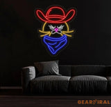 Grumpy Cowboy Cat Neon Sign Cowboy Cat Led Sign Custom Neon Sign Pet Shop Wall Decor Cat Shop Light Art Gift For Kid