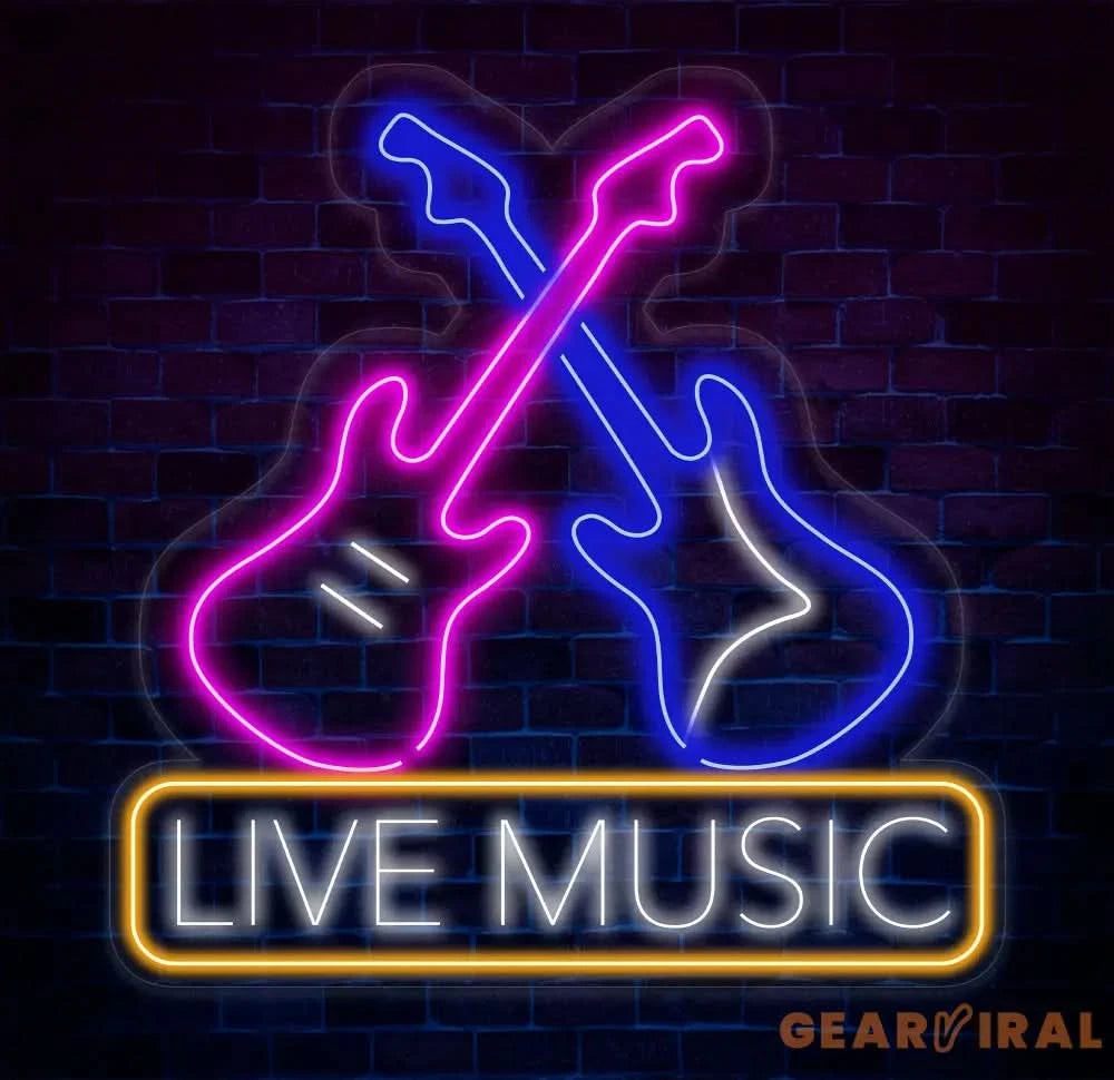 Guitar Name Custom LED Neon Sign Guitar Name Sign Kid’s Music Decor Live Music Studio Wall Decor Kids Name Sign Gifts