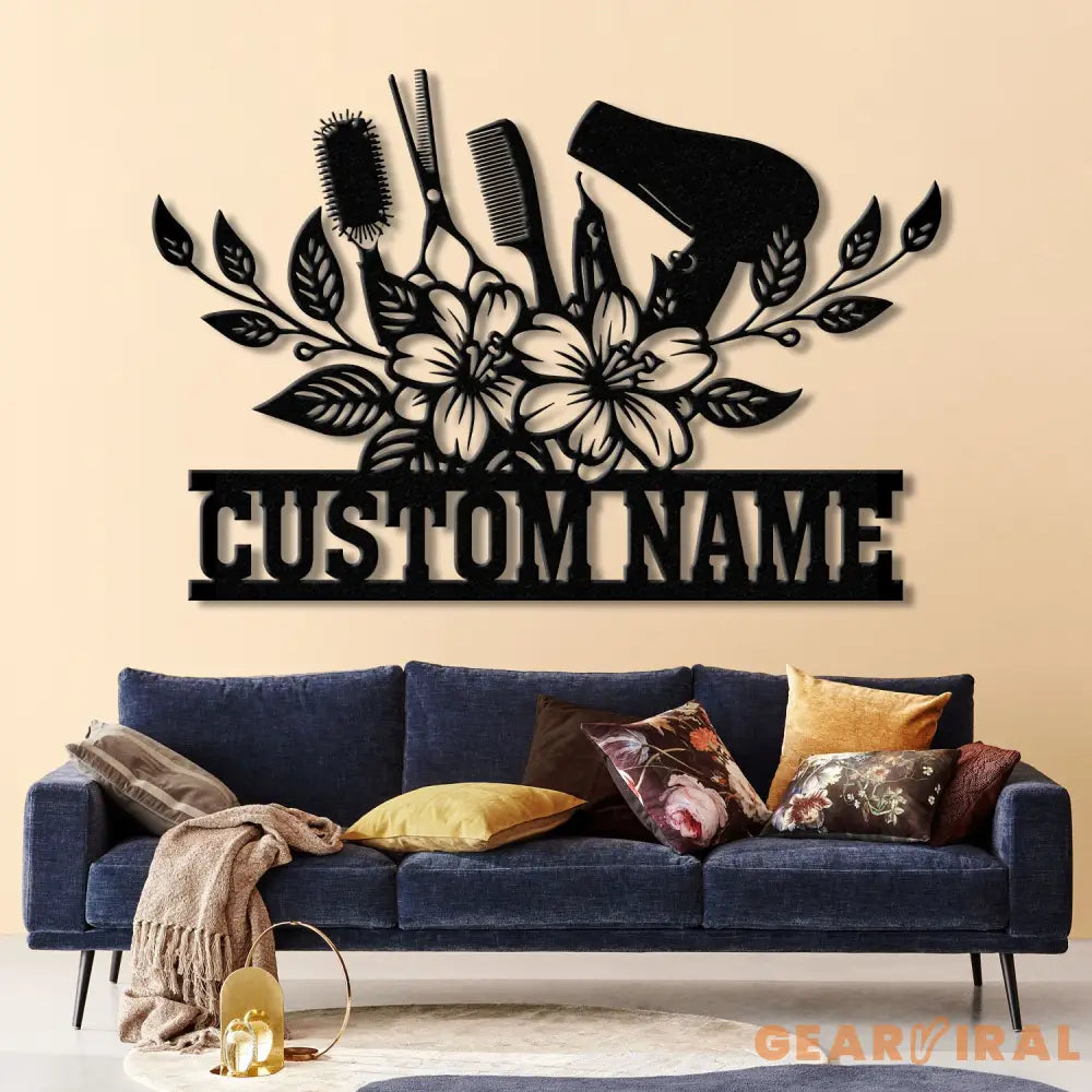Hair Salon Wall Art with LED Lights - Custom Salon Name Sign - Beauty Salon Decor - Personalized Hairstylist Gift &