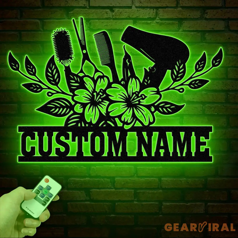 Hair Salon Wall Art with LED Lights - Custom Salon Name Sign - Beauty Salon Decor - Personalized Hairstylist Gift &
