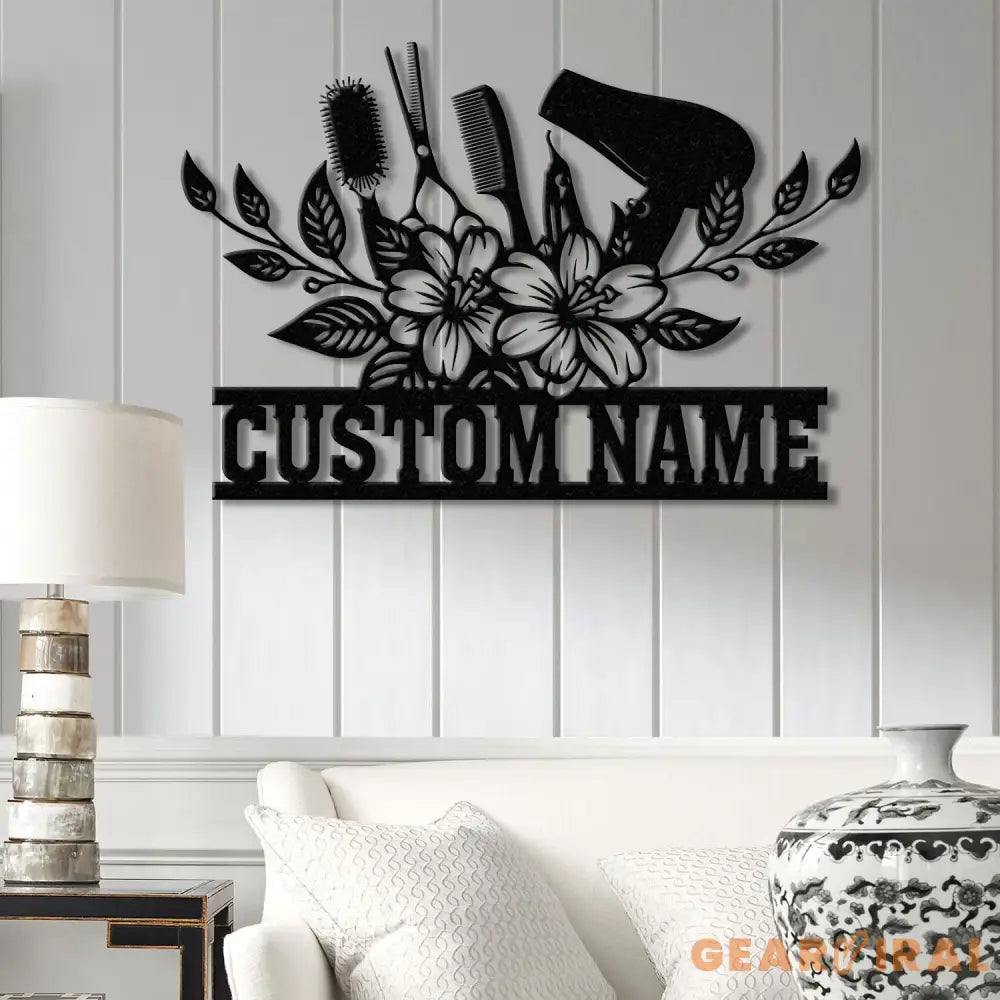 Hair Salon Wall Art with LED Lights - Custom Salon Name Sign - Beauty Salon Decor - Personalized Hairstylist Gift &