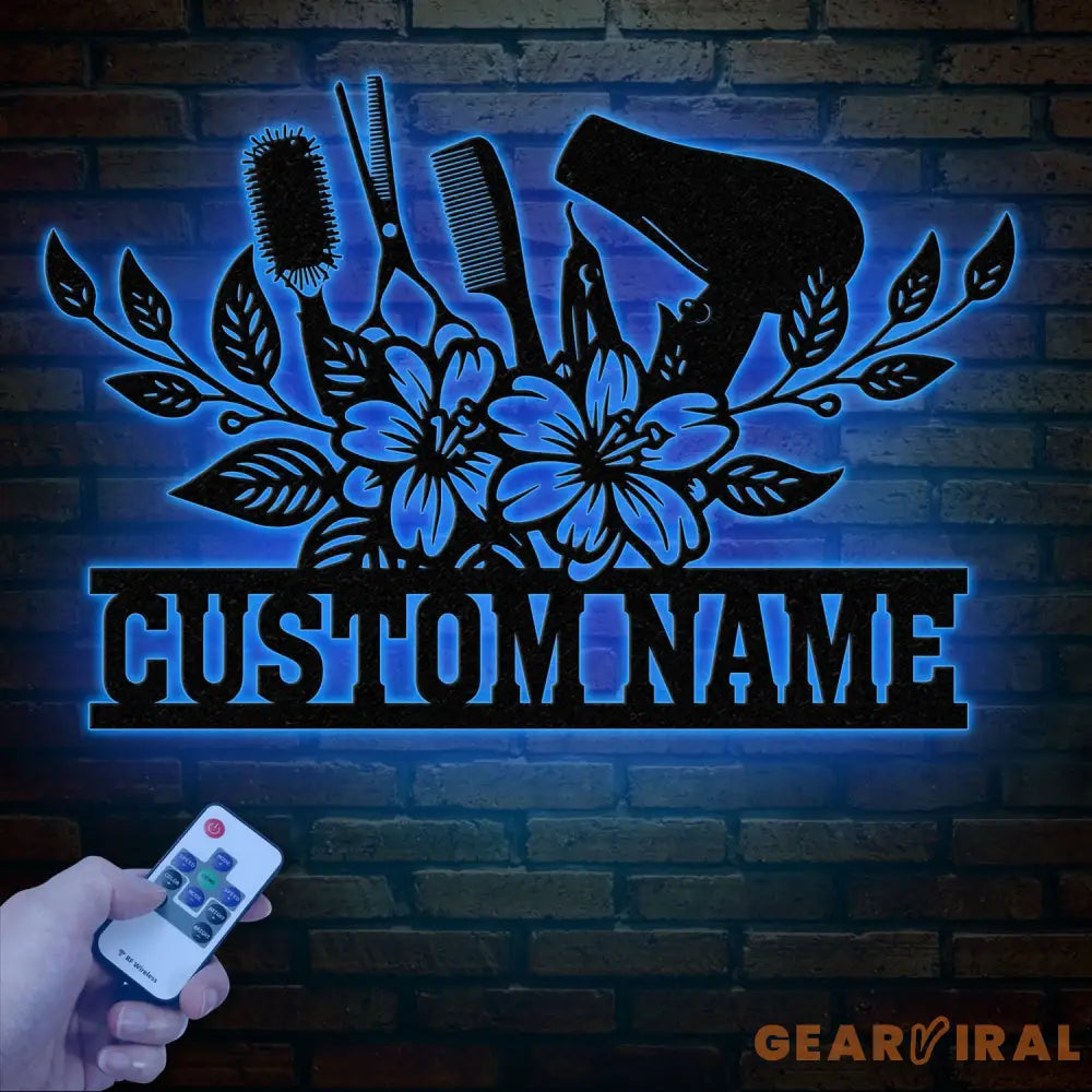 Hair Salon Wall Art with LED Lights - Custom Salon Name Sign - Beauty Salon Decor - Personalized Hairstylist Gift &