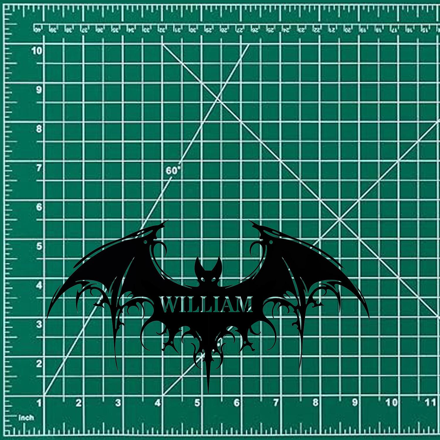 Halloween Bat Metal LED Sign Halloween Bat Family Name Sign, Personalized Split Letter Last Name, Halloween Sign, Outdoor Door Monogram