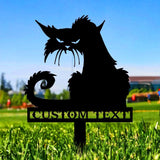 Halloween Metal Sign Black Cat Garden Metal Stake, Personalized  Family Name Yard Sign, Outdoor Door Garden Decor, Garden Art, Housewarming