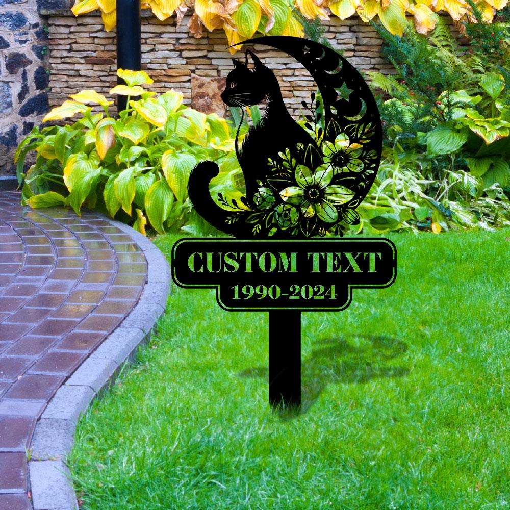 Halloween Metal Sign Black Cat Garden Metal Stake, Personalized  Family Name Yard Sign, Outdoor Door Garden Decor, Garden Art, Housewarming