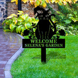 Halloween Metal Sign Black Cat Garden Metal Stake, Personalized  Family Name Yard Sign, Outdoor Door Garden Decor, Garden Art, Housewarming