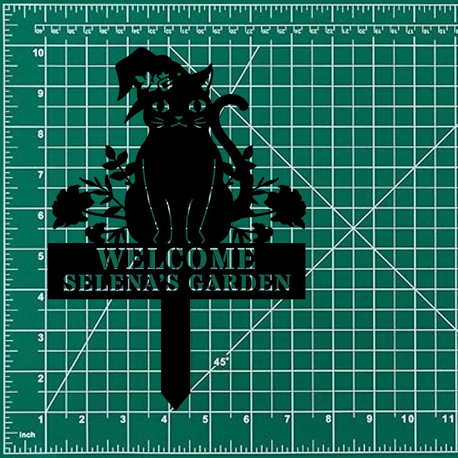 Halloween Metal Sign Black Cat Garden Metal Stake, Personalized  Family Name Yard Sign, Outdoor Door Garden Decor, Garden Art, Housewarming
